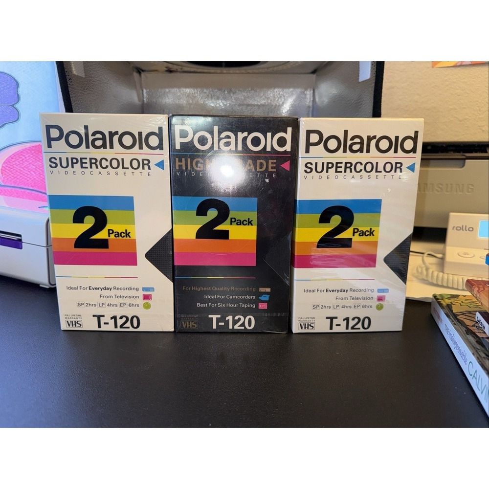 sealed blank polaroid vhs lot 3 packs of 2 count
